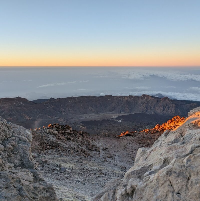 View of Las Canadas Caldera from Teide's summit