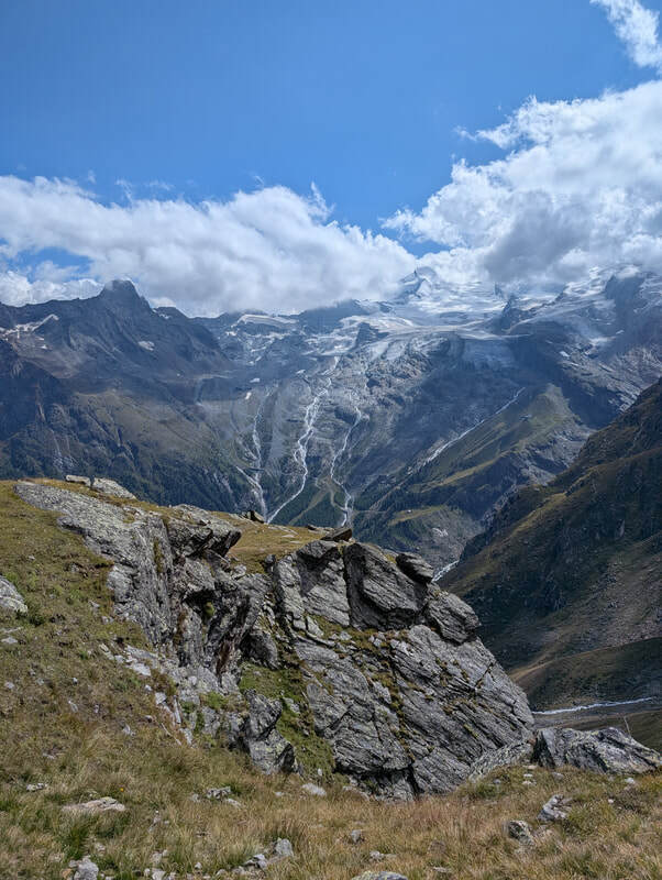 View of Allalinhorn seen from above Saas Fee.