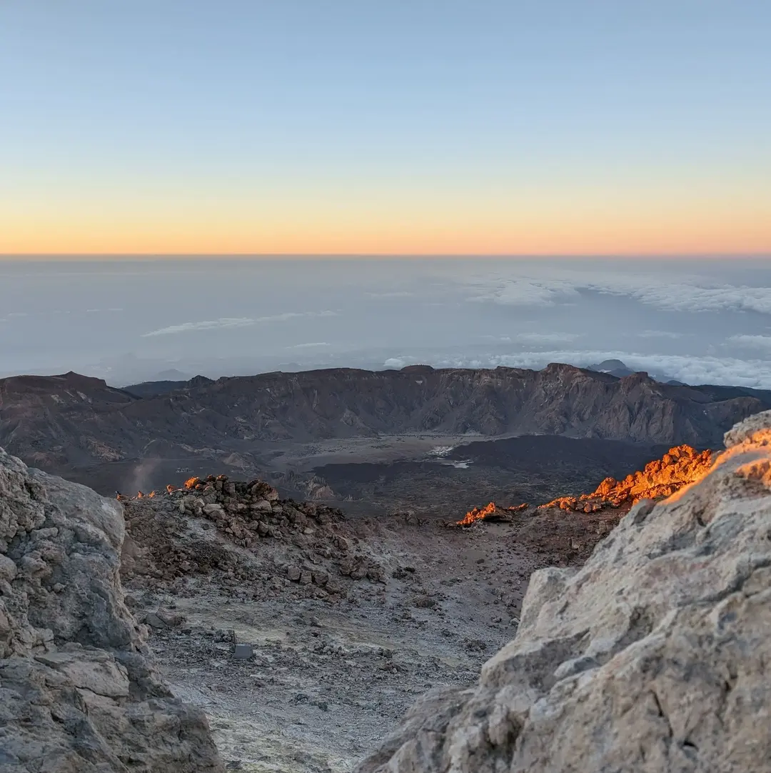 View of Las Canadas Caldera from Teide's summit