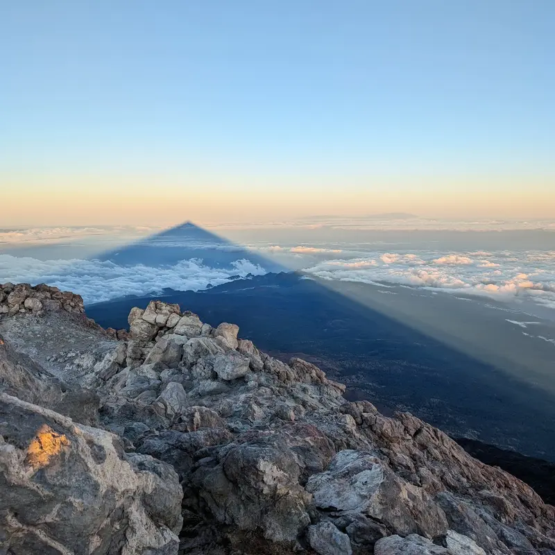 Shadow of mountain at sunrise
