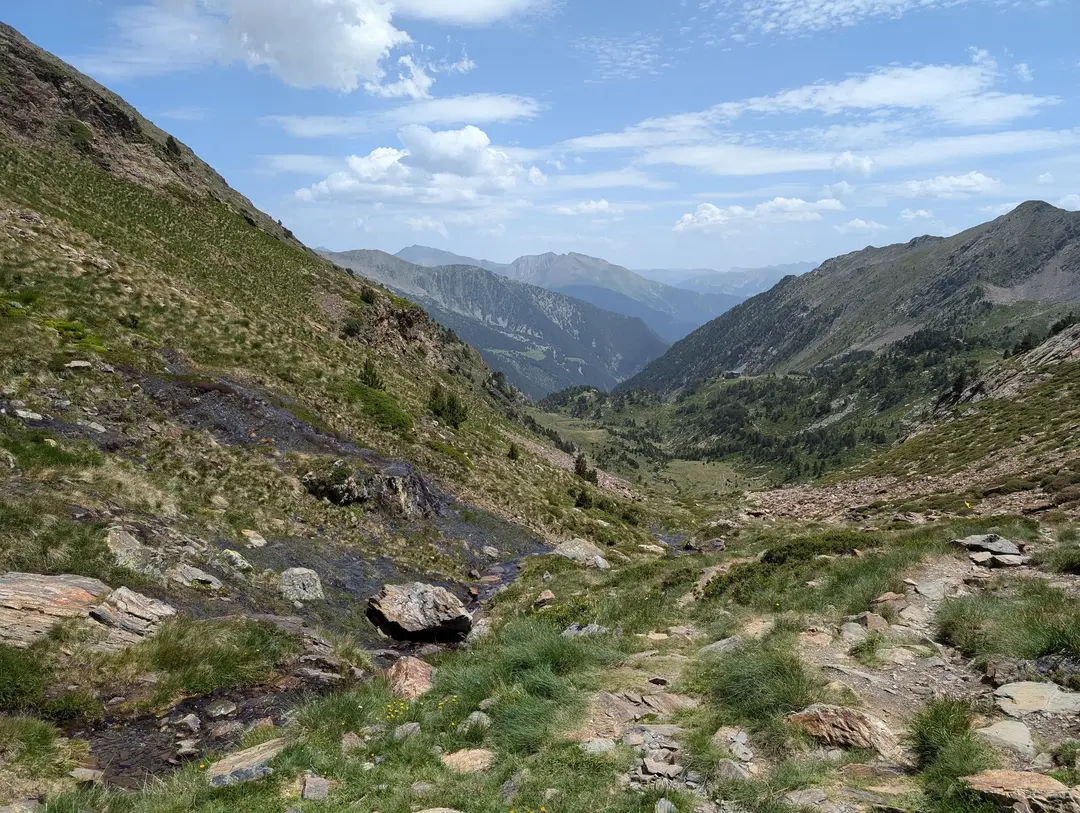 View back down the valley towards the Comapedrosa Refuge and Arinsal.