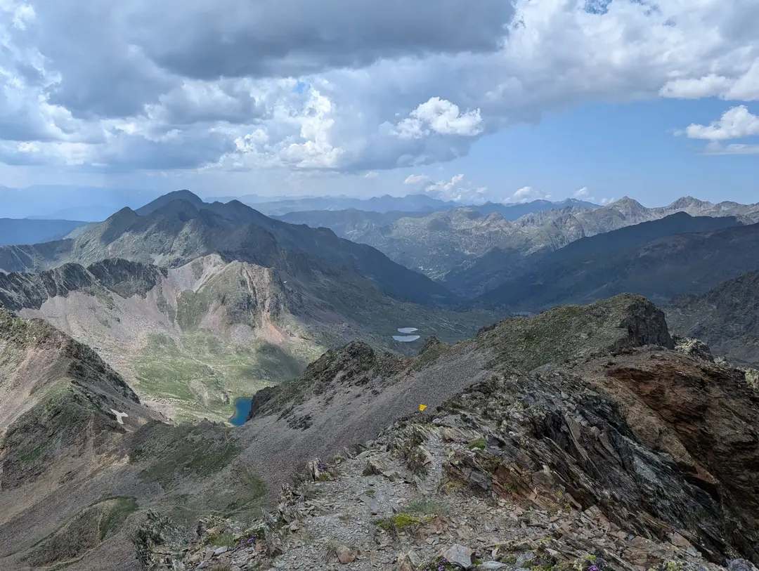 View of Pyrenees from Comapedrosa summit ridge