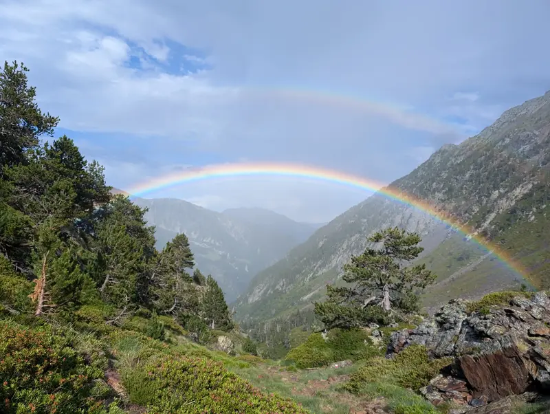 Rainbow over valley