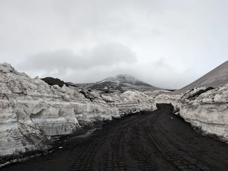 Snow covered volcano