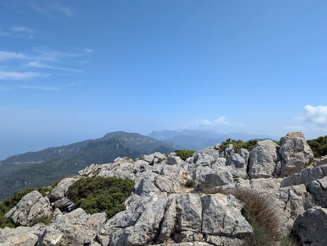 View out over the Serra de Tramuntana from near the summit