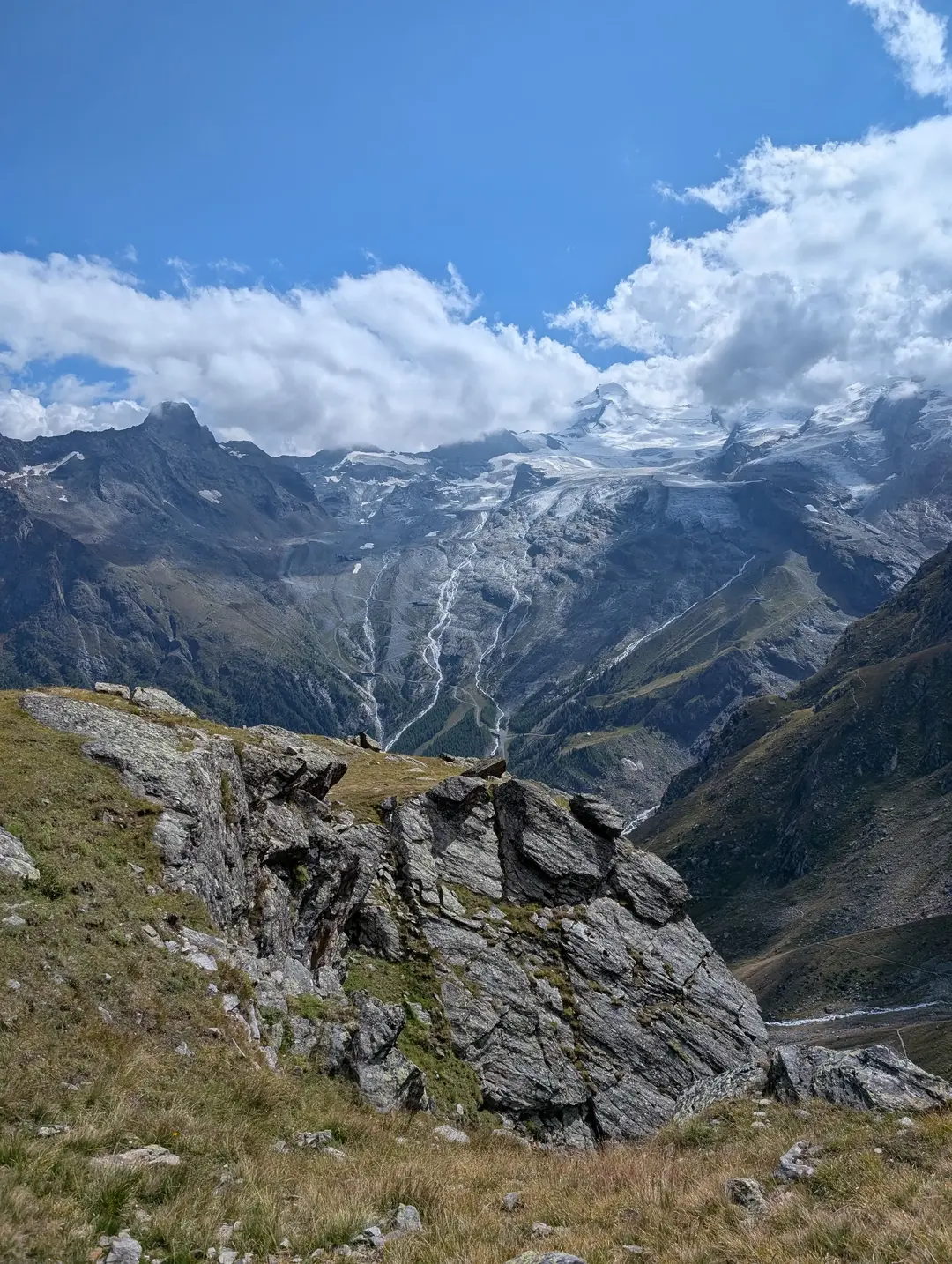 View of Allalinhorn seen from above Saas Fee.