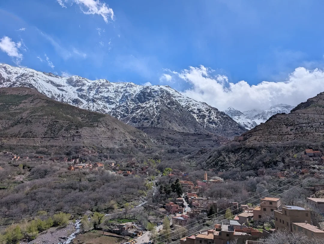 Imlil valley with the snow-covered Atlas mountains above